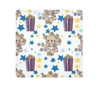 Simpatico orsacchiotto Popcorn con Stella Macchina Fotografica Wrap Panno Quadrato Magico Autoadesivo per Obiettivo Macchina Fotografica Anti-Graffio Protezione Obiettivo Sacchetto di Panno Trucco