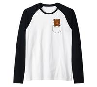 Simpatico orsacchiotto tascabile con animali selvatici della foresta Maglia con Maniche Raglan