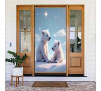 Simpatico orsetto bianco stampa n. 266 coperture decorative per porta, decorazioni per interni ed esterni, primavera, estate, autunno, inverno, Halloween, Natale, decorazioni per la casa