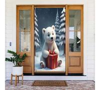 Simpatico orsetto bianco stampa n. 51 copritesta decorativa, decorazione per interni ed esterni, primavera, estate, autunno, inverno, Halloween, Natale, decorazioni per la casa