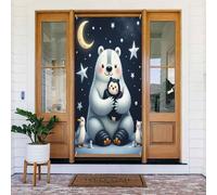 Simpatico orsetto bianco stampa n. 52 coperture decorative per porta, decorazioni per interni ed esterni, primavera, estate, autunno, inverno, Halloween, Natale, decorazioni per la casa