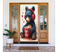 Simpatico orsetto blu navy stampa n. 30 coperture decorative per porta, decorazioni per interni ed esterni, primavera, estate, autunno, inverno, Halloween, Natale, decorazioni per la casa