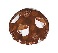 Simpatico orsetto bradipo che si rilassa in una tazza di caffè modello cuffia da a e cuffia da bagno per donna, cuffia da a reversibile oversize impermeabile grande progettata per tutte le