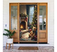 Simpatico orsetto marrone chiaro stampa n. 20 coperture decorative per porta, decorazioni per interni ed esterni, primavera, estate, autunno, inverno, Halloween, Natale, decorazioni per la casa