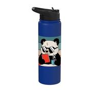 Simpatico orsetto panda con in mano un caffè e un libro che Stainless Steel Insulated Water Bottle