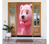 Simpatico orsetto rosa stampa n. 59 copritesta decorativo, decorazione per interni ed esterni, primavera, estate, autunno, inverno, Halloween, Natale, decorazioni per la casa