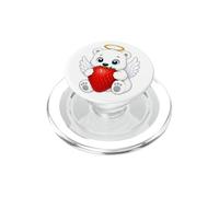 Simpatico orso angelo che tiene fragola cartone animato design PopSockets PopGrip per MagSafe