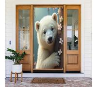 Simpatico orso bianco stampa n. 222 coperture decorative per porta, decorazioni per interni ed esterni, primavera, estate, autunno, inverno, Halloween, Natale, decorazioni per la casa