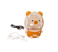 Simpatico orso cartone animato mini ventilatore for bambini palmare USB che carica forte vento(Orange)