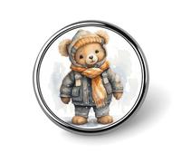 Simpatico Orso Distintivo Rotondo Carino Smalto Spilla Spilla Spilla Personalizzata Abbigliamento Decorazione Unisex Porta Badge Cappelli Borse Camicie Decor