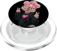 Simpatico Orso Rosa Bandana Pace Divertente Grafica Giocoso Vibrante PopSockets PopGrip per MagSafe