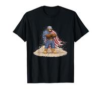 Simpatico Orso USA in Stile Militare per Gli Amanti del Campo di Battaglia Maglietta