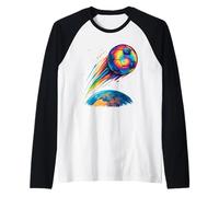 Simpatico pallone da calcio Tie Dye Arcobaleno Calcio Cosmic Space Art Maglia con Maniche Raglan