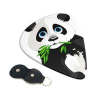 Simpatico panda, 6 plettri per chitarra, stampati su entrambi i lati, per chitarra elettrica, basso, ukulele (0,46 mm, 0,71 mm, 0,96 mm)