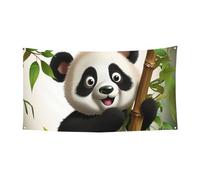 Simpatico panda arrampicata in bambù banner decorazione per feste sfondo bandiera festa di compleanno fotografia sfondo decorazione banner e cartelli decorazione da parete banner forniture per feste