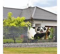 Simpatico panda arrampicata in bambù banner e cartelli da appendere alla parete bandiera con corda per appendere 61 x 119 cm cartello per feste poster sfondo per feste interni ed esterni Capodanno