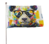 Simpatico panda che indossa occhiali bandiera 3x5 Ft all'aperto bandiere da giardino banner decorazione per cortile portico prato fattoria