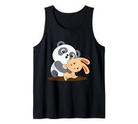 Simpatico panda con amico divertente design unisex per uomo e donna Canotta