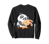 Simpatico panda con amico divertente design unisex per uomo e donna Felpa