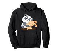 Simpatico panda con amico divertente design unisex per uomo e donna Felpa con Cappuccio