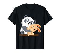 Simpatico panda con amico divertente design unisex per uomo e donna Maglietta