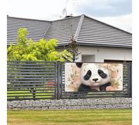 Simpatico panda con striscioni floreali e cartelli da appendere alla parete bandiera con corda per appendere 89 x 180 cm banner per feste poster fondali per feste interni ed esterni Capodanno, laurea