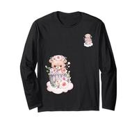 Simpatico panda con vas divertente design unisex per uomo donna maglietta Maglia a Manica