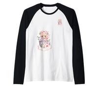 Simpatico panda con vas divertente design unisex per uomo donna maglietta Maglia con Maniche Raglan