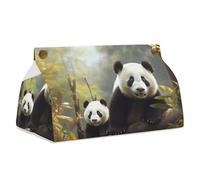 Simpatico panda copertura in pelle impermeabile porta fazzoletti rettangolare scatola dispenser per fazzoletti per bagno, soggiorno, cucina, ufficio