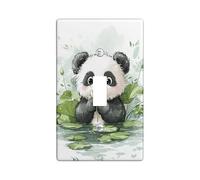 Simpatico panda copertura per interruttore della luce/coperture di uscita, verde naturale fauna selvatica per la decorazione domestica, piastre da parete in materiale termoplastico, dimensioni