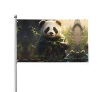 Simpatico Panda Plant Prints Bandiere decorative per esterni 0,9 x 1,5 m leggere e belle adatte per cortili esterni e celebrazioni di festival.