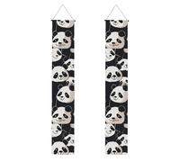 Simpatico Panda Portico Banner Appeso Porta Banner Buon Compleanno Portico Segno Festa Banner Foto Sfondo Porta d'ingresso Segni Per Benvenuto Vacanze Festa Decorazione Interna Esterna