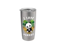 Simpatico panda, regalo per gli amanti degli orsi, per uomini, donne, bambini, ragazzi e ragazze Bicchiere termico in acciaio inox doppia parete