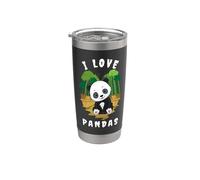 Simpatico panda, regalo per gli amanti degli orsi, per uomini, donne, bambini, ragazzi e ragazze Bicchiere termico in acciaio inox doppia parete