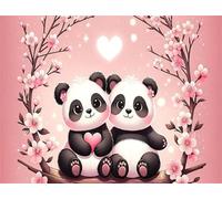 simpatico panda rosa Puzzle 4000 Pezzi 141x87 cm Puzzle Fai da te,Intrattenimento Creativo - Puzzle Per Adulti E Tutta La Famiglie