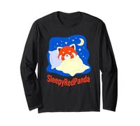 Simpatico Panda Rosso Addormentato sotto la Coperta Accogliente Animale Maglia a Manica
