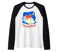 Simpatico Panda Rosso Addormentato sotto la Coperta Accogliente Animale Maglia con Maniche Raglan