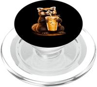 Simpatico panda rosso che gode di caffè freddo divertente amante del caffè PopSockets PopGrip per MagSafe