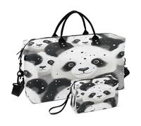 Simpatico Panda Soffice Borsa da Palestra Sportiva da Nuoto con Trucco Sacchetto Borsone Tracolla per Donna Viaggio