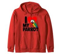 Simpatico pappagallo con scritta "I Love My Parrot" per uccellini, mamme, papà Felpa con Cappuccio