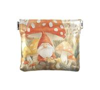 Simpatico pavone PU pelle piccola moneta conveniente carta chiave organizzatore per donne ragazze, Funghi gnomo, 1 size, moderno