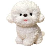 Simpatico peluche Bichon Frise, animale di pezza, regalo for le vacanze | Peluche riccio e soffice for ornamento di compleanno(White,20cm/8in)