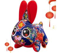 Simpatico peluche di peluche di peluche di coniglio cinese di nuovo anno - 2023 bambola Bunny | 2023 ANNO LUNAR ANNO ORNNY | Regali cinesi di Capodanno per l'arredamento del festival di