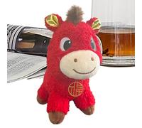 Simpatico peluche | personaggio fortunato rosso per la festa di Capodanno cinese | cavallo di peluche | per divano, comodino, cameretta dei bambini, adulti, compleanno, Halloween, Natale, calza