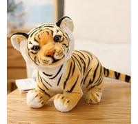 Simpatico Peluche Tigre Morbida per Decorazioni per la Casa dei Bambini, Bambola di Pezza Realistica in Giallo/bianco, 23/27/33 Cm, Migliore Decorazione da Scrivania per il di Natale (tigre