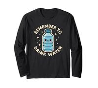 Simpatico Personaggio dell'Acqua Remember to Drink Water Maglia a Manica