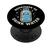 Simpatico personaggio dell'acqua "Remember to Drink Water" PopSockets PopGrip Adesivo