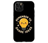 Simpatico personaggio divertente con lampadina "Remember to Share Ideas" Custodia per iPhone 11 Pro