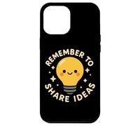 Simpatico personaggio divertente con lampadina "Remember to Share Ideas" Custodia per iPhone 12 Pro Max