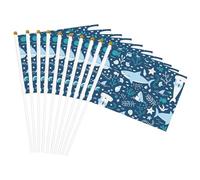 Simpatico pesce blu stampa convenienza bandiera palmare bandiere leggere decorazione interni esterni eventi feste
